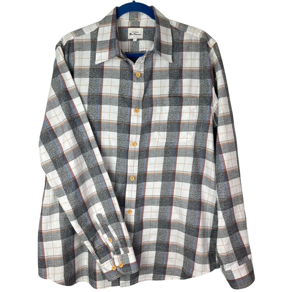 Ben Sherman Men's The Original Plaid Long Sleeve Comfy Button Up Shirt